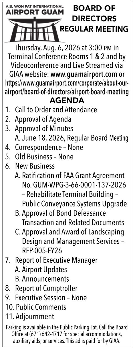 Regular Board Of Directors Meeting Agenda 2026073013